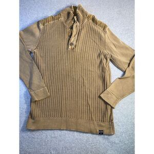 Weatherproof Vintage Mens XL Cotton Waffle Knit 1/4 Neck Henley Shirt‎
